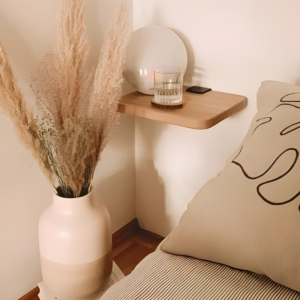 Tiptoe Bracket Solid Oak Wall-mounted Bedside Table