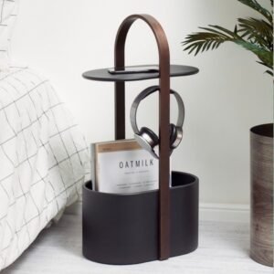 Umbra Bellwood side table w. storage and cable management, Black